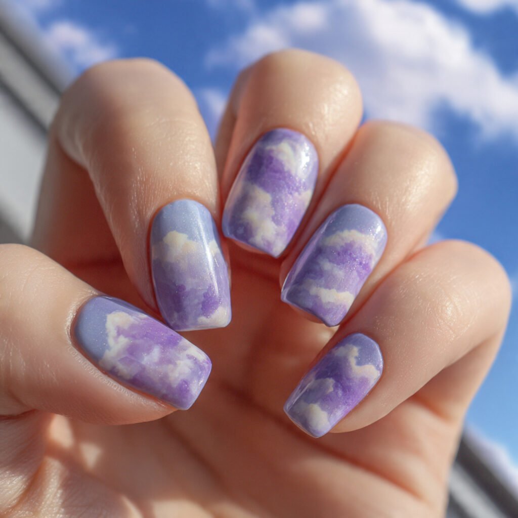 Soft Lavender Cloud Pattern