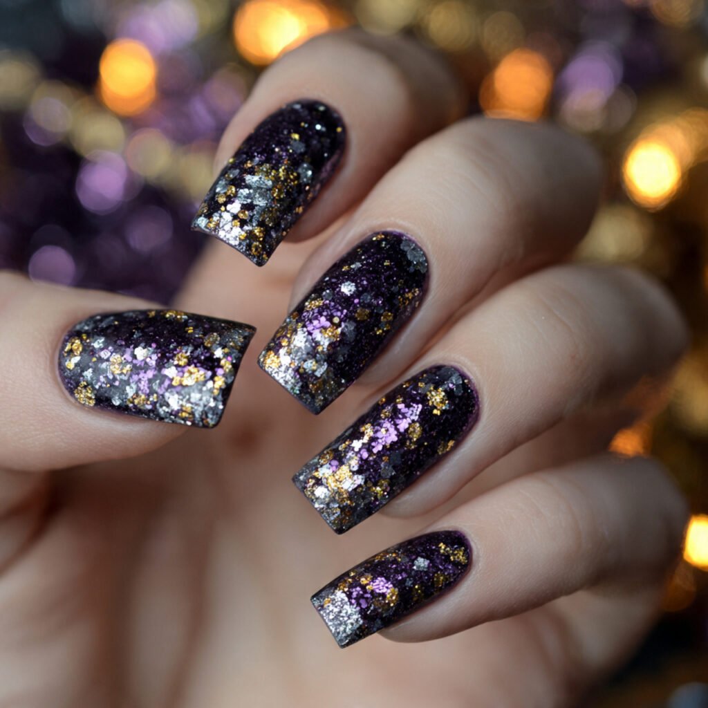 30 Best Halloween Nail Ideas for Every Vibe and Skill Level 5 Glitter Witch Nails