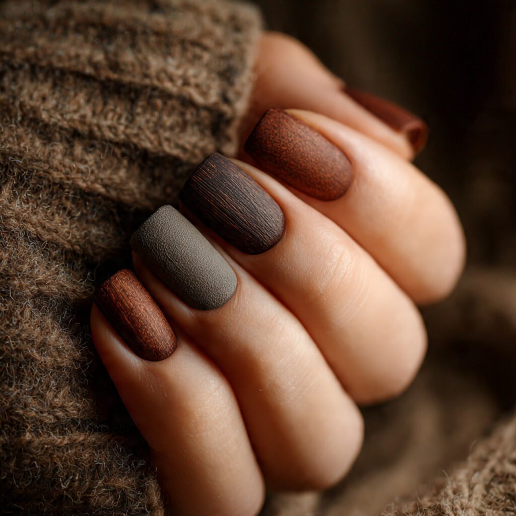 4 rustic nail ideas a close up photograph of short