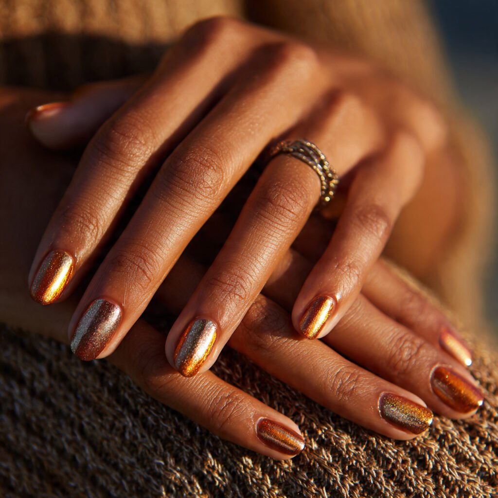 25 Gorgeous End of Summer Nail Ideas You Will Absolutely Love 5 Golden Hour Nail Ideas