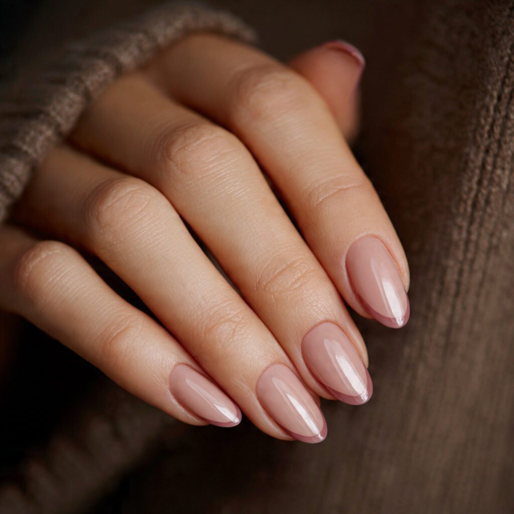 Dusty Pink French Tip Nails
