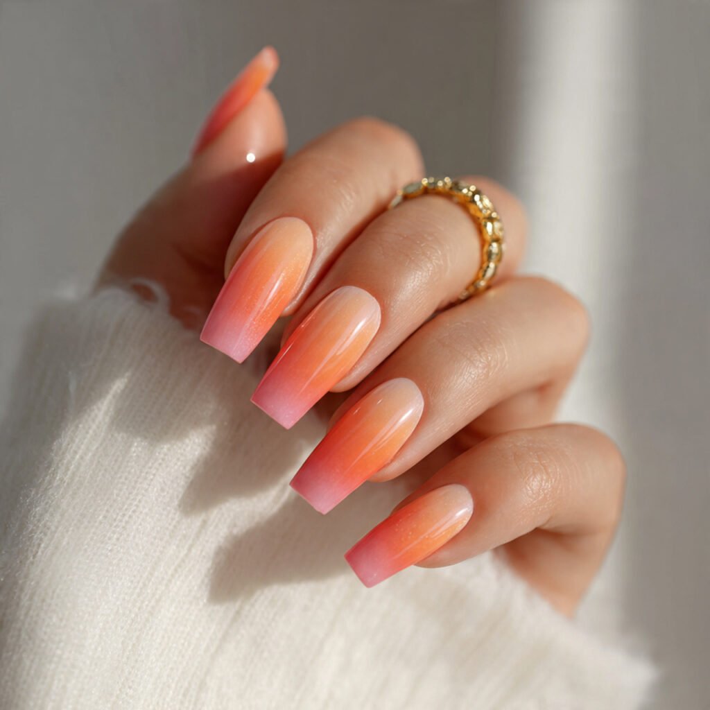 29 Stunning Nails Summer 2026 Ideas for Every Style and Mood 6 Sunset Gradient Nail Ideas