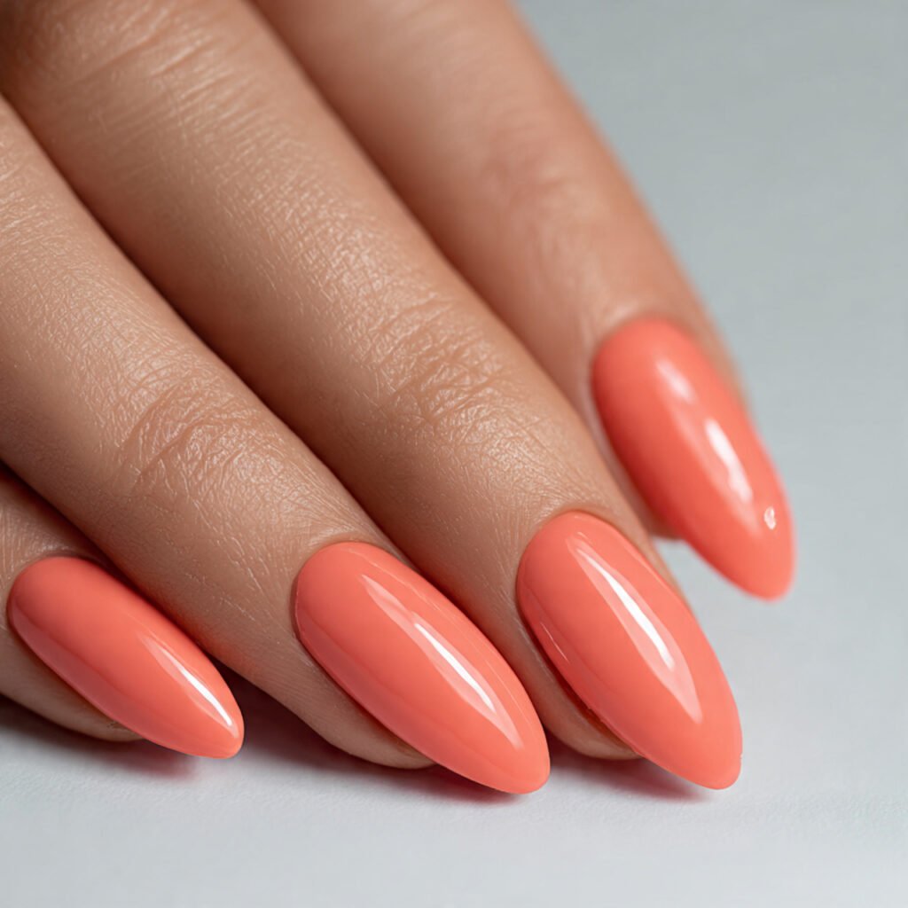 Peach Coral Gel Nail Ideas