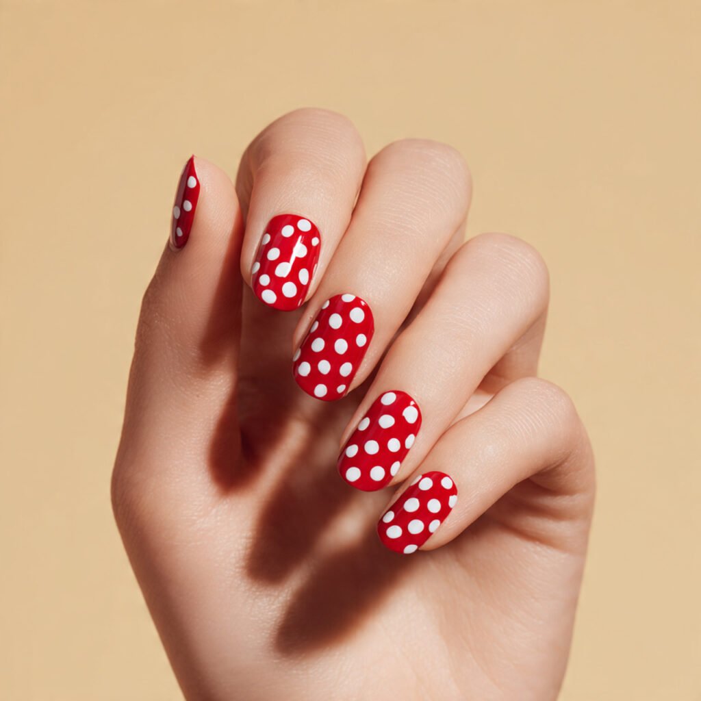 Retro Polka Nail Ideas