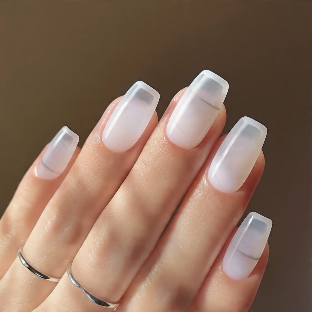Discover 22 Creative Wow Nail Ideas for Your Next Look 6 Frosted Glass Aesthetic