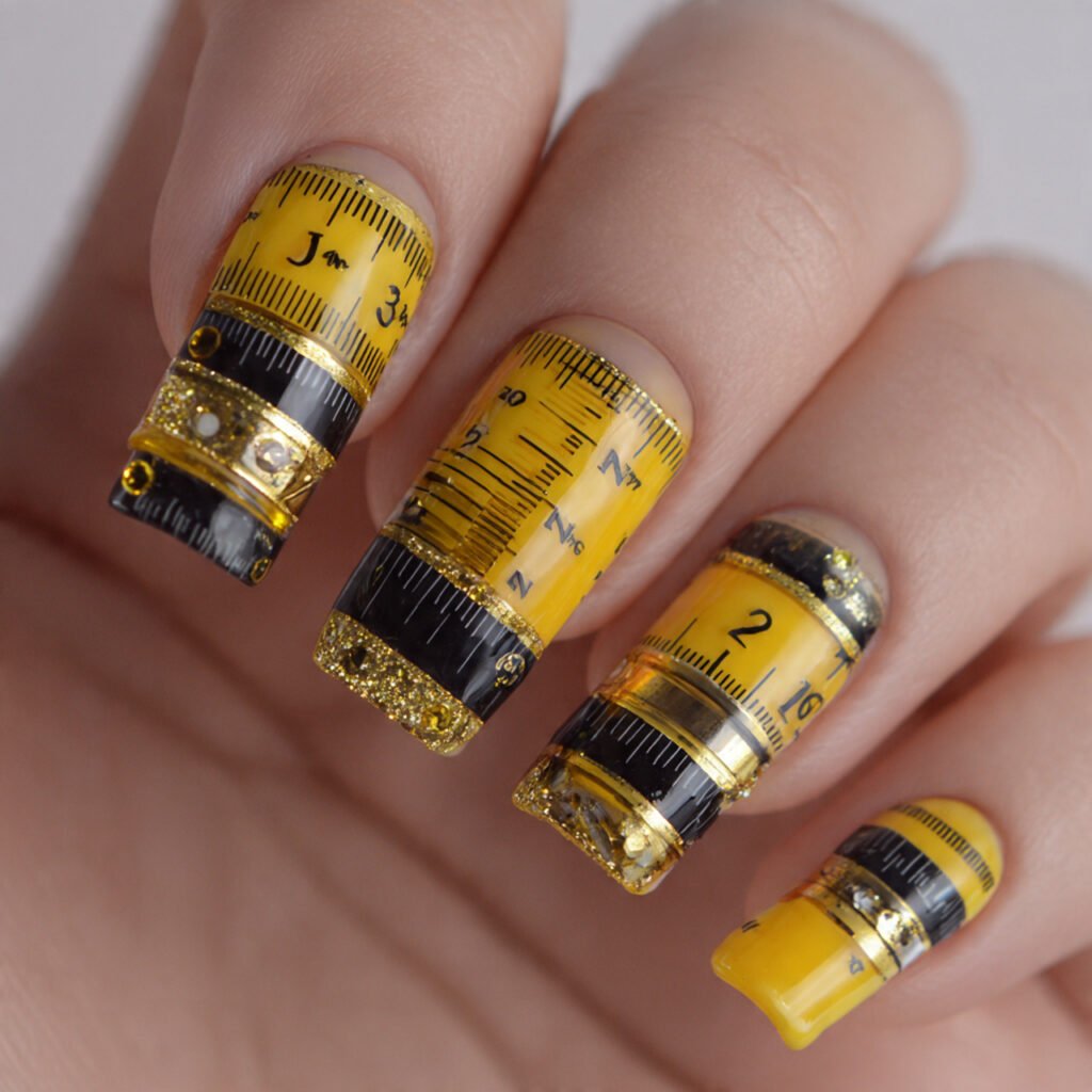 Ruler and Measurement Nails Ideas