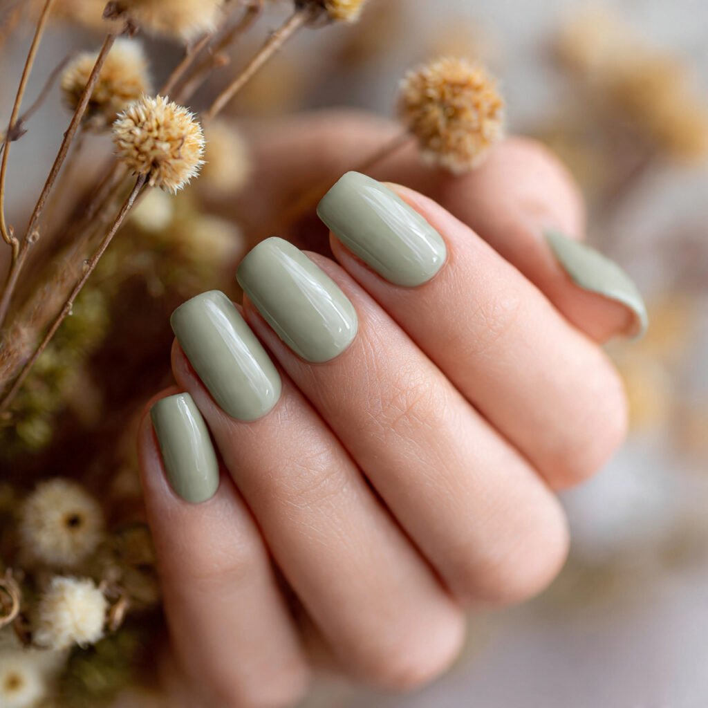 28 Stunning End of Summer Nail Color Ideas You Need to Try Now 7 Sage Green Nail Ideas
