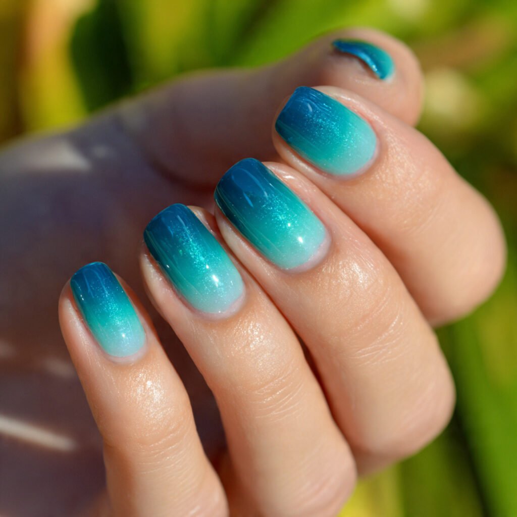 Teal and Blue Nail Ideas