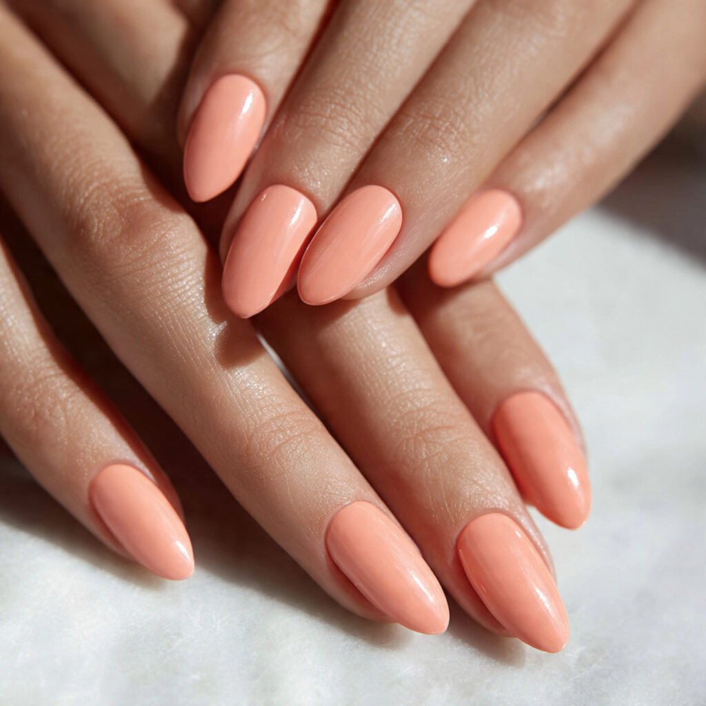 25 Gorgeous End of Summer Nail Ideas You Will Absolutely Love 8 Peach Sorbet Nail Ideas