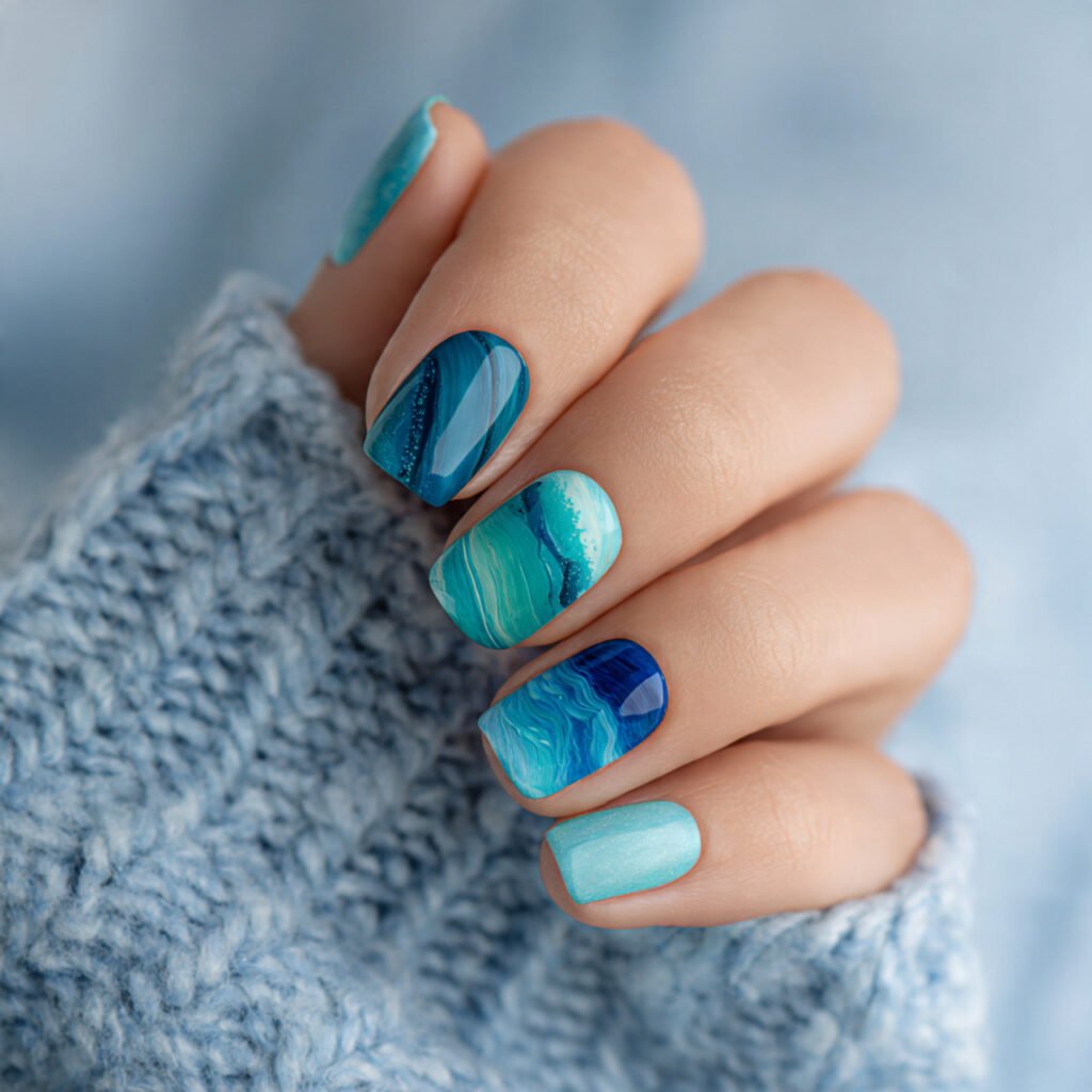 29 Stunning Nails Summer 2026 Ideas for Every Style and Mood 9 Bottled Ocean Nail Ideas