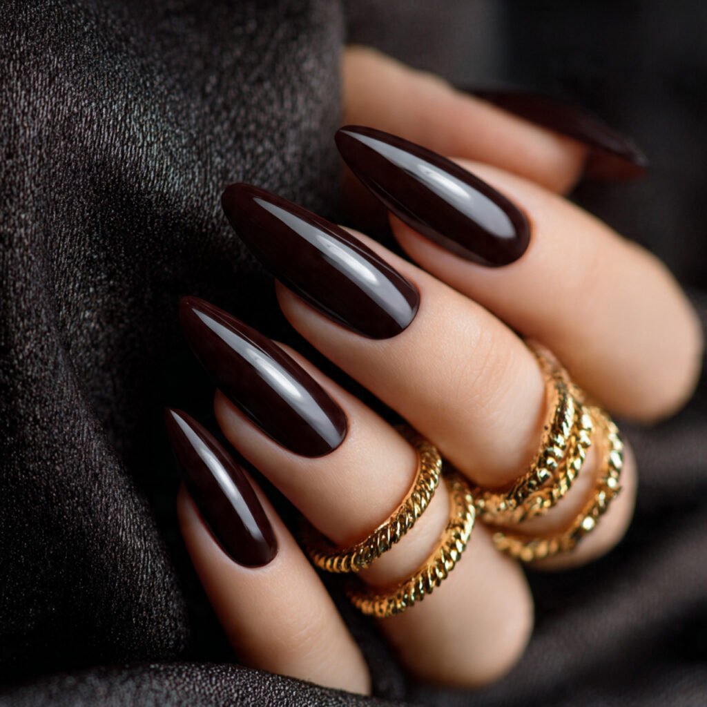 25 Best Brown Nail Ideas That Are Totally Trending Right Now 9 Dark Cocoa Nail Ideas