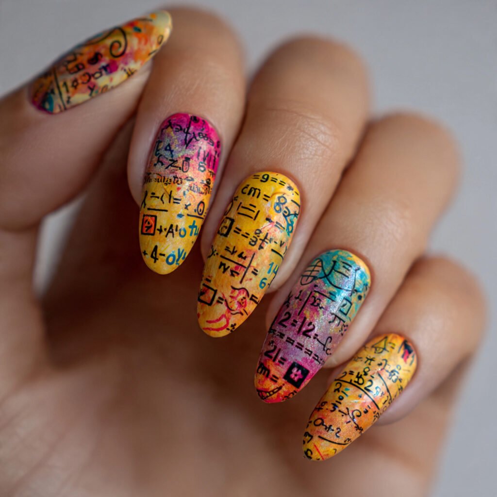 Math Formula Doodle Nails Ideas