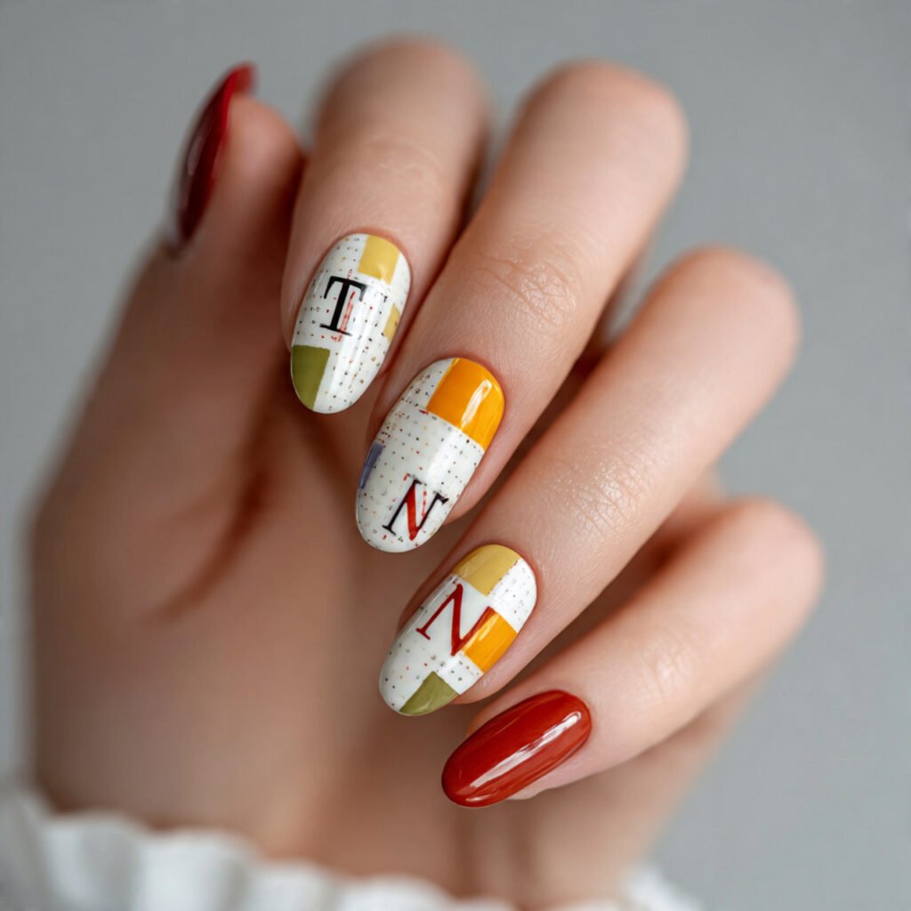 Alphabet Letter Accent Nails Ideas