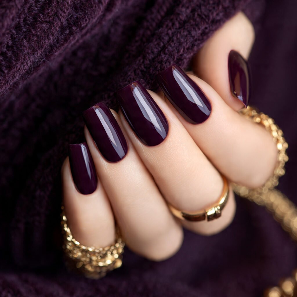 28 Stunning End of Summer Nail Color Ideas You Need to Try Now 9 Deep Plum Nail Ideas