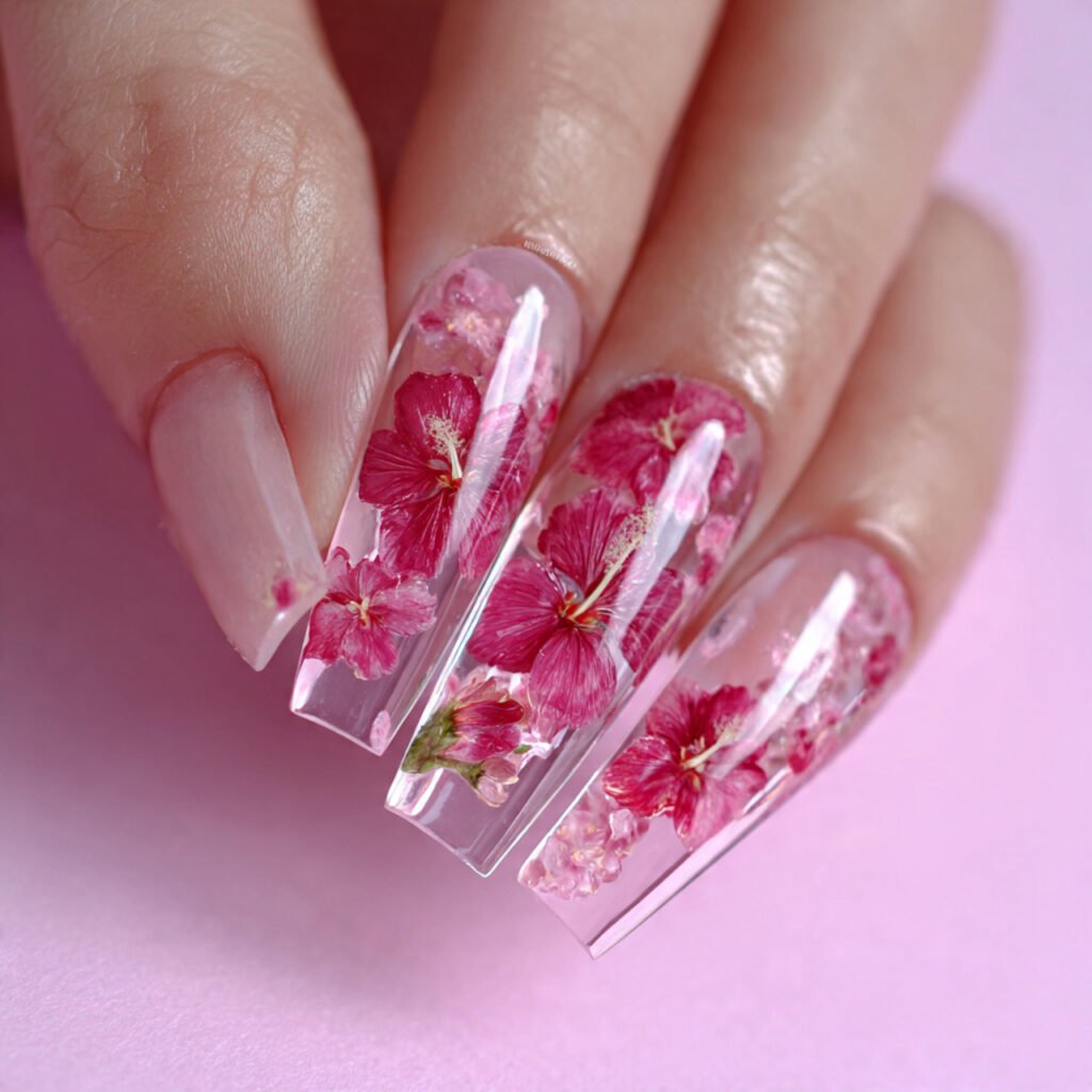 Hibiscus Acrylic Nail Ideas