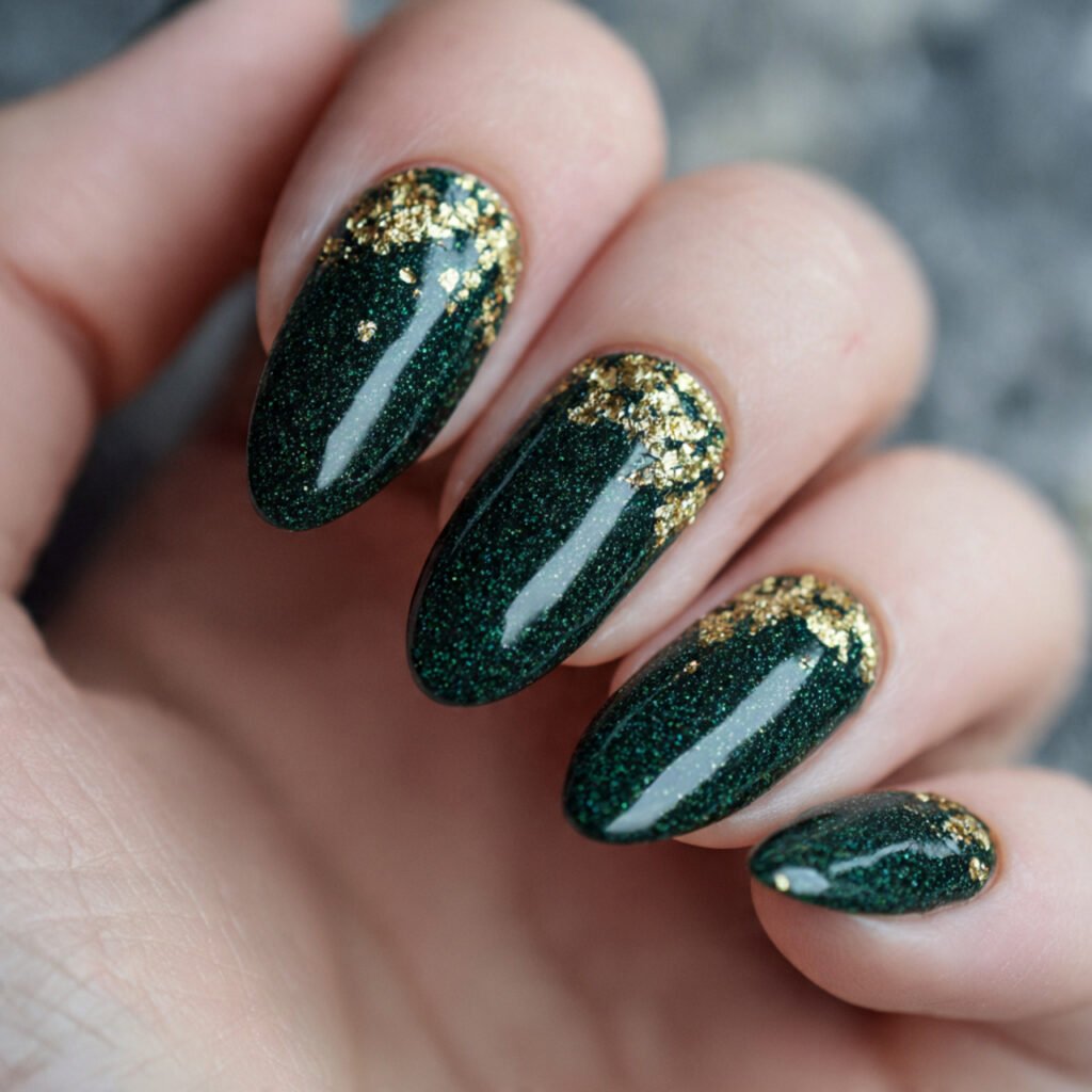 Green Glitter Nail Ideas