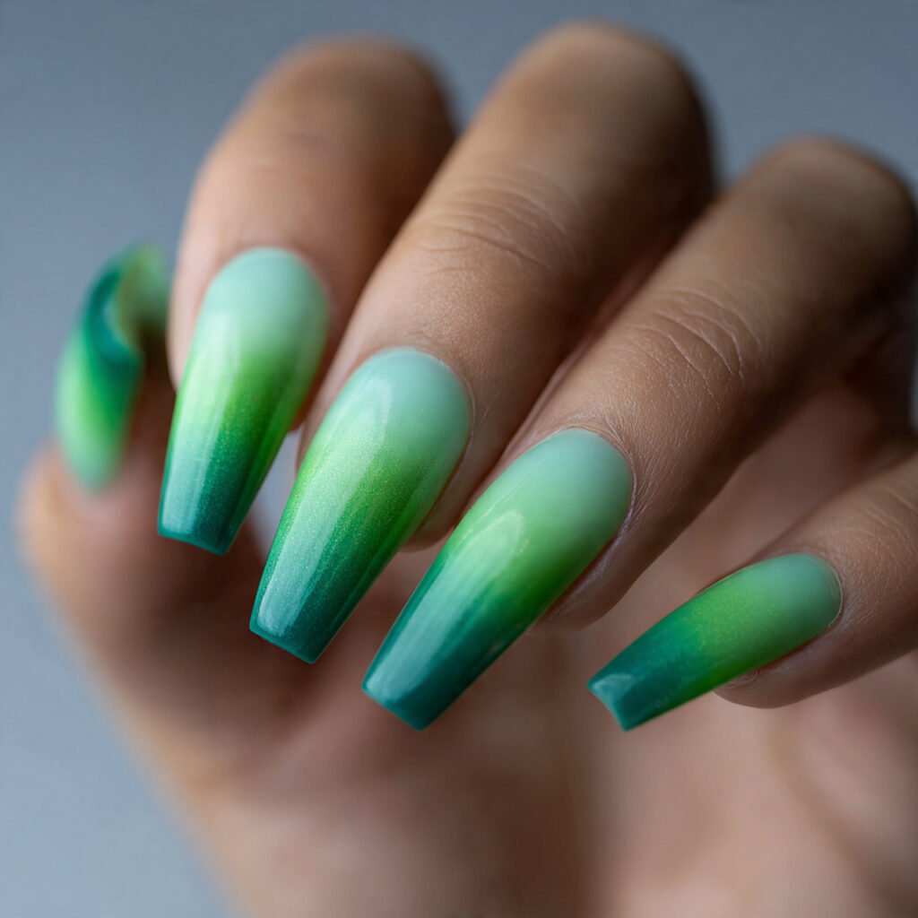 Green Ombre Nail Ideas