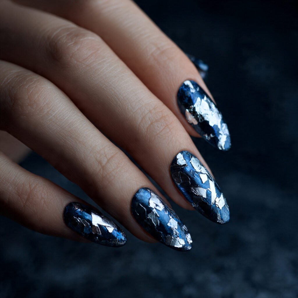 Midnight Blue Silver Foil