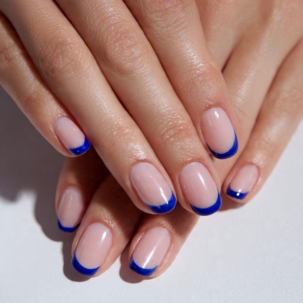 Blue French Tip Modern Twist