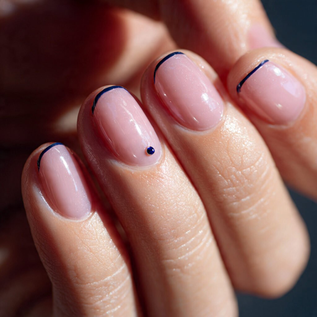Navy Blue Micro Dot Contrast
