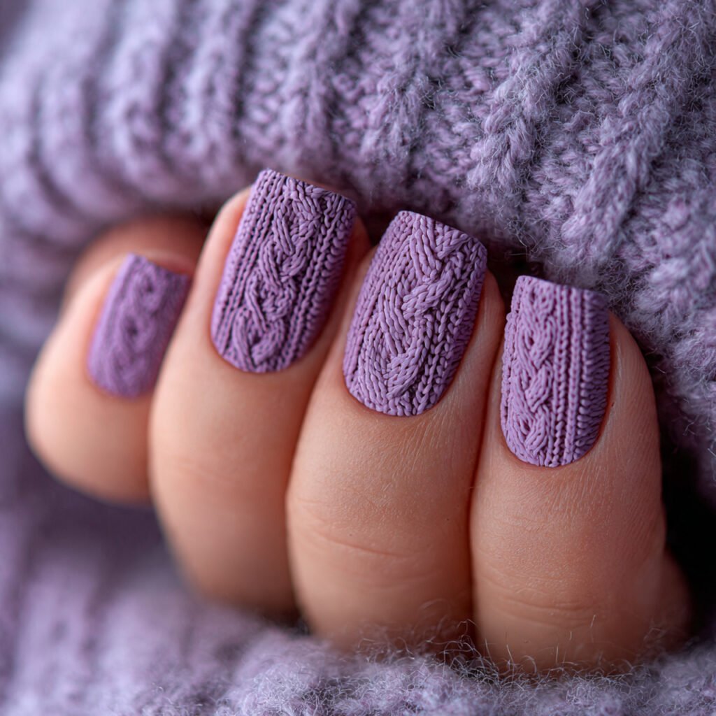 3D Textured Purple Sweater Knit Style