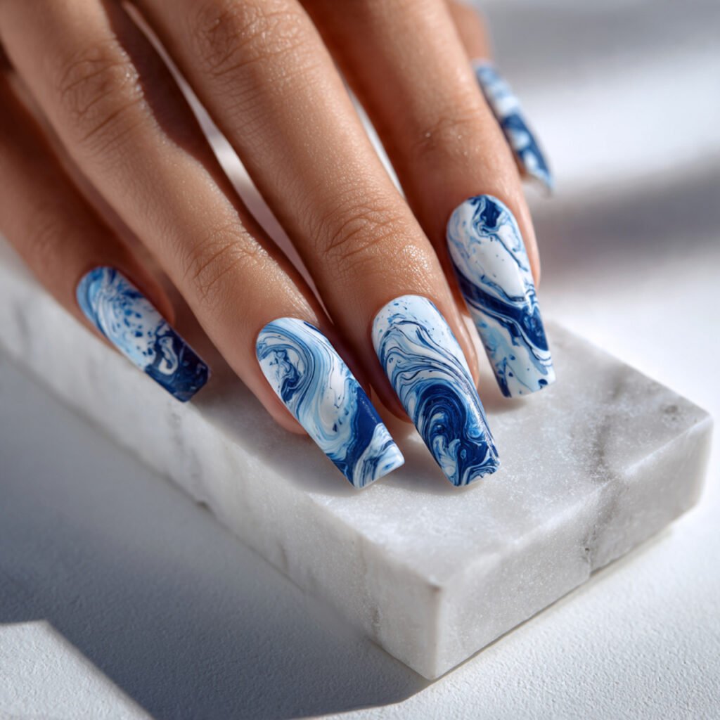 Blue Marble Swirl Art