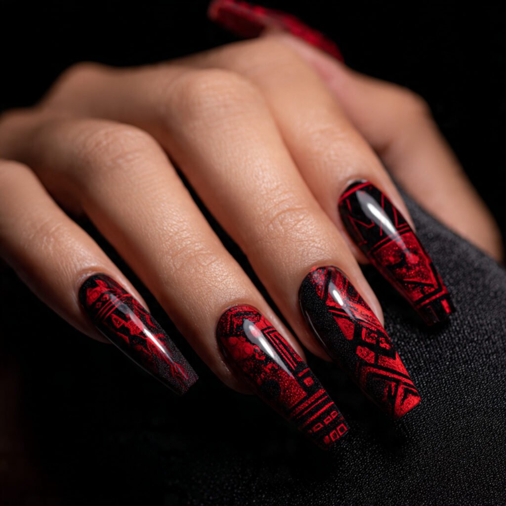 Red and Black Nail Ideas
