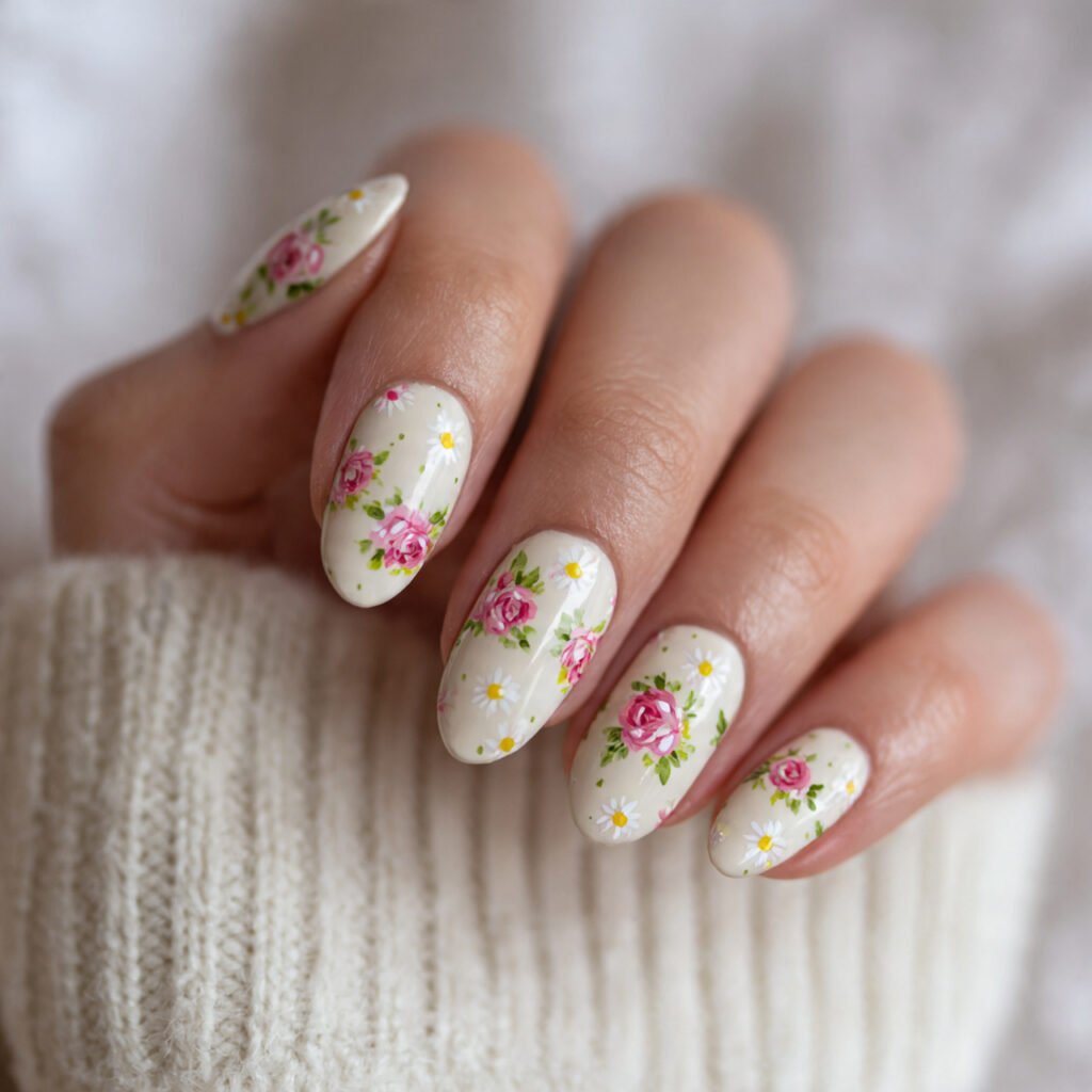 Cute Floral Nail Ideas