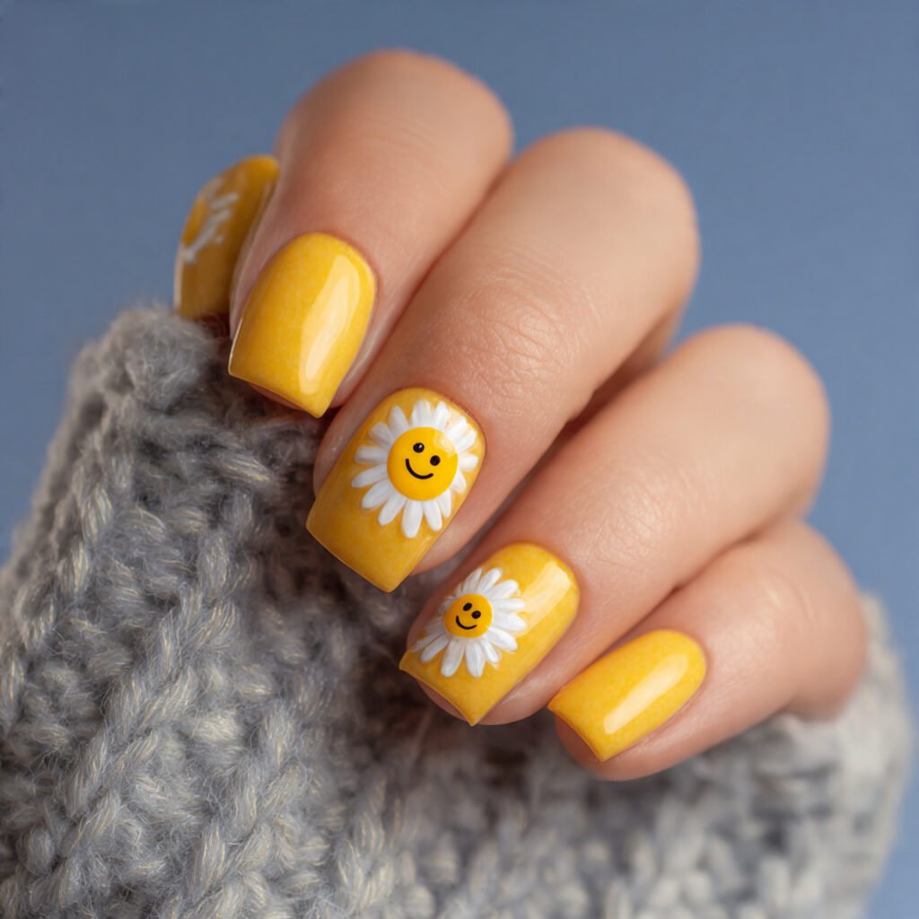 Cute Yellow Nail Ideas