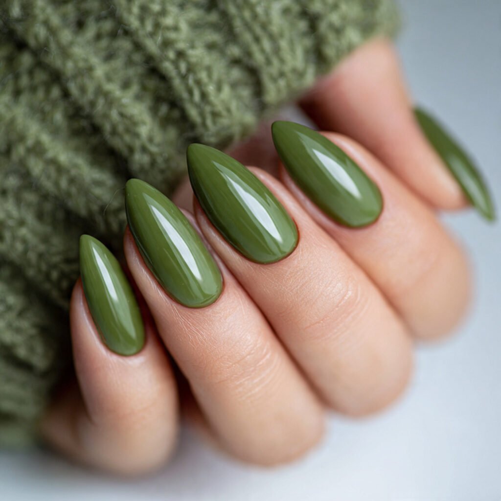 Green Almond Nail Ideas