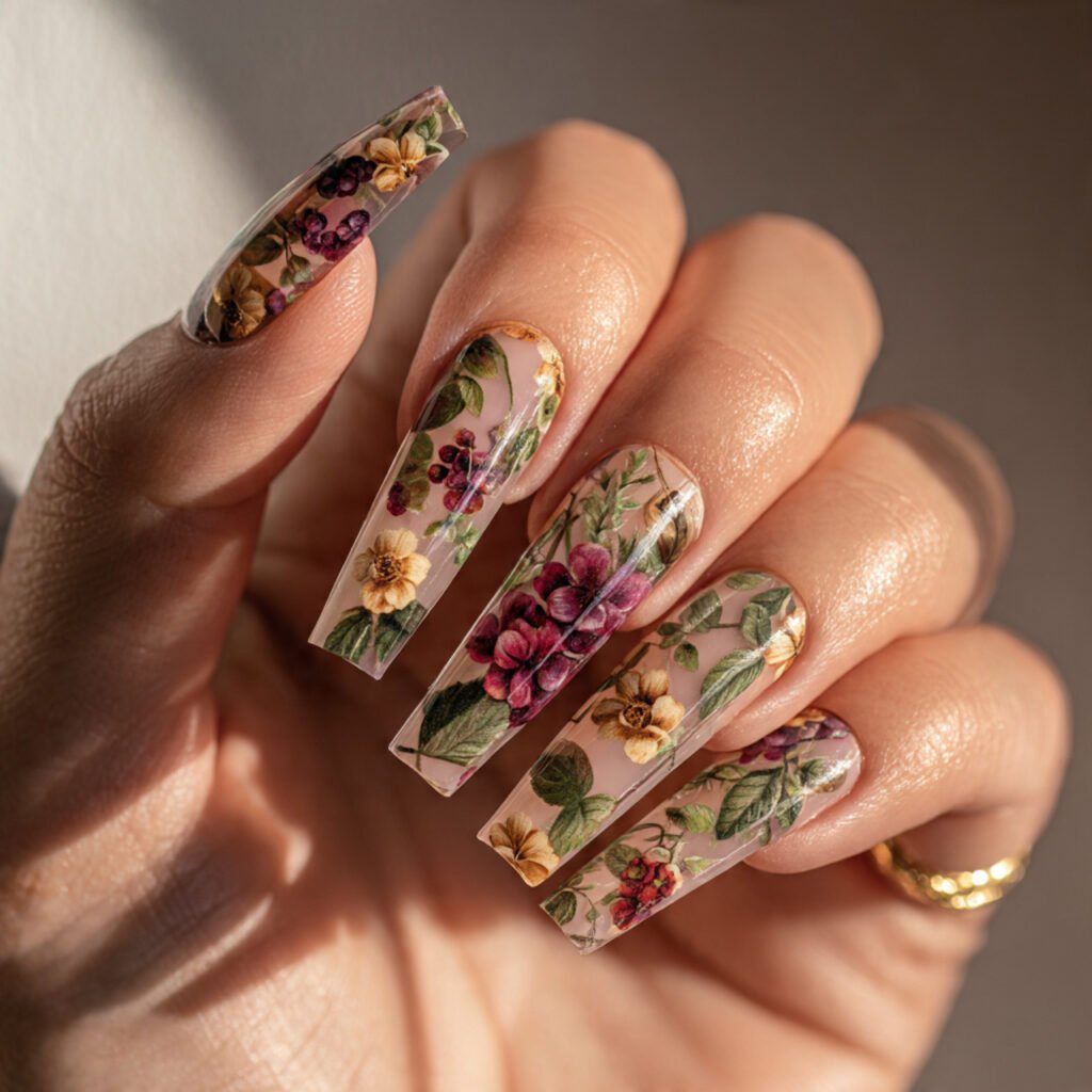 Floral Acrylic Nail Ideas