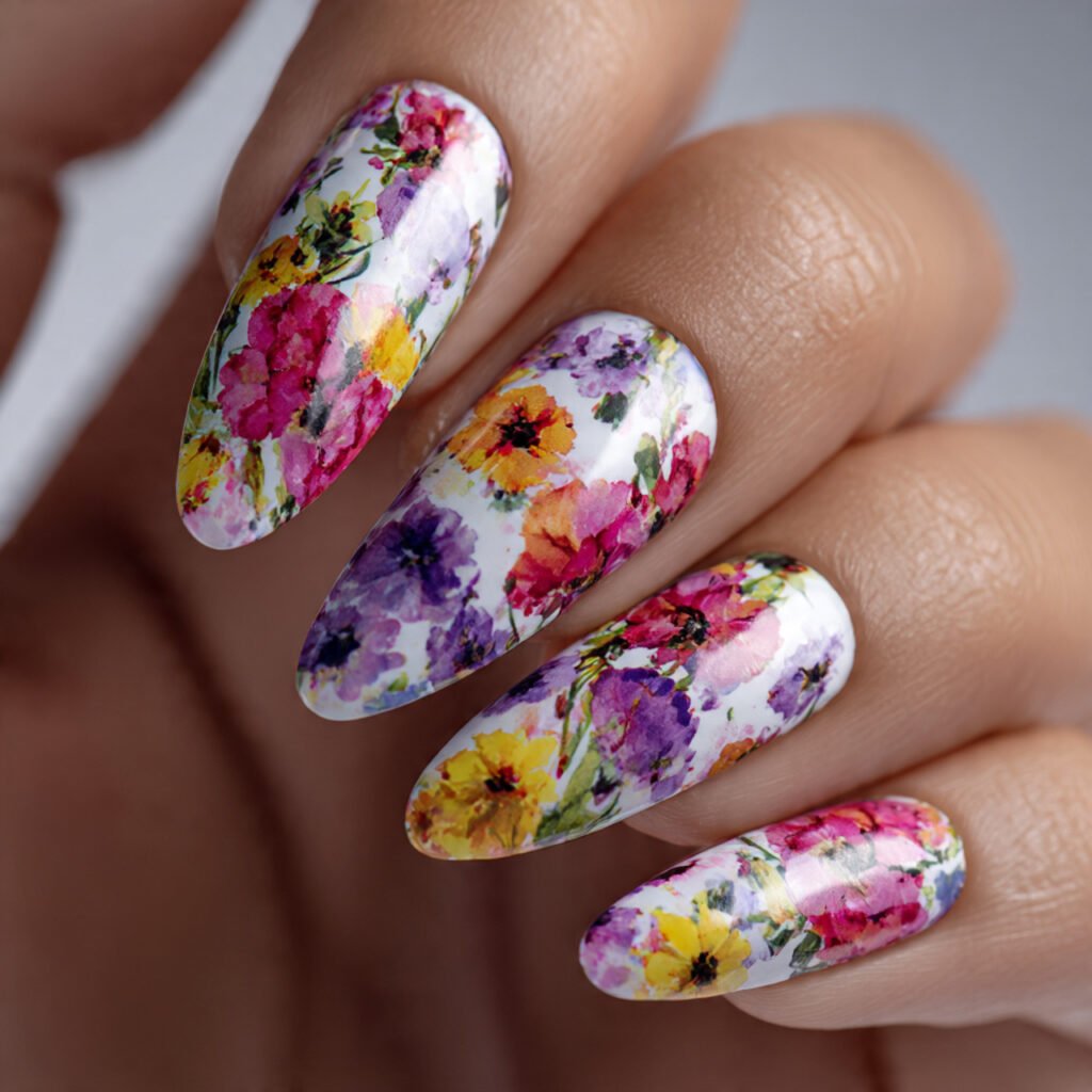 Floral Gel Nail Ideas