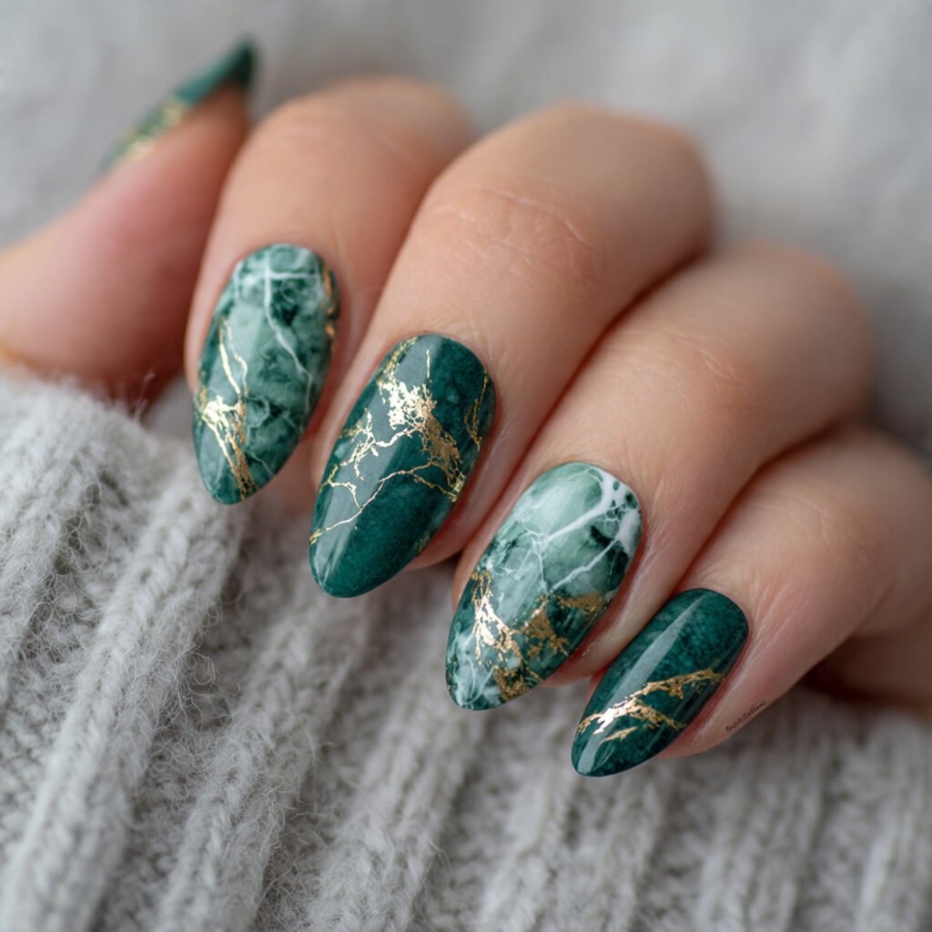 Green Marble Nail Ideas
