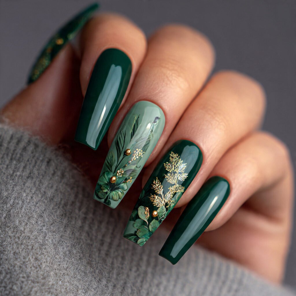 Green Acrylic Nail Ideas
