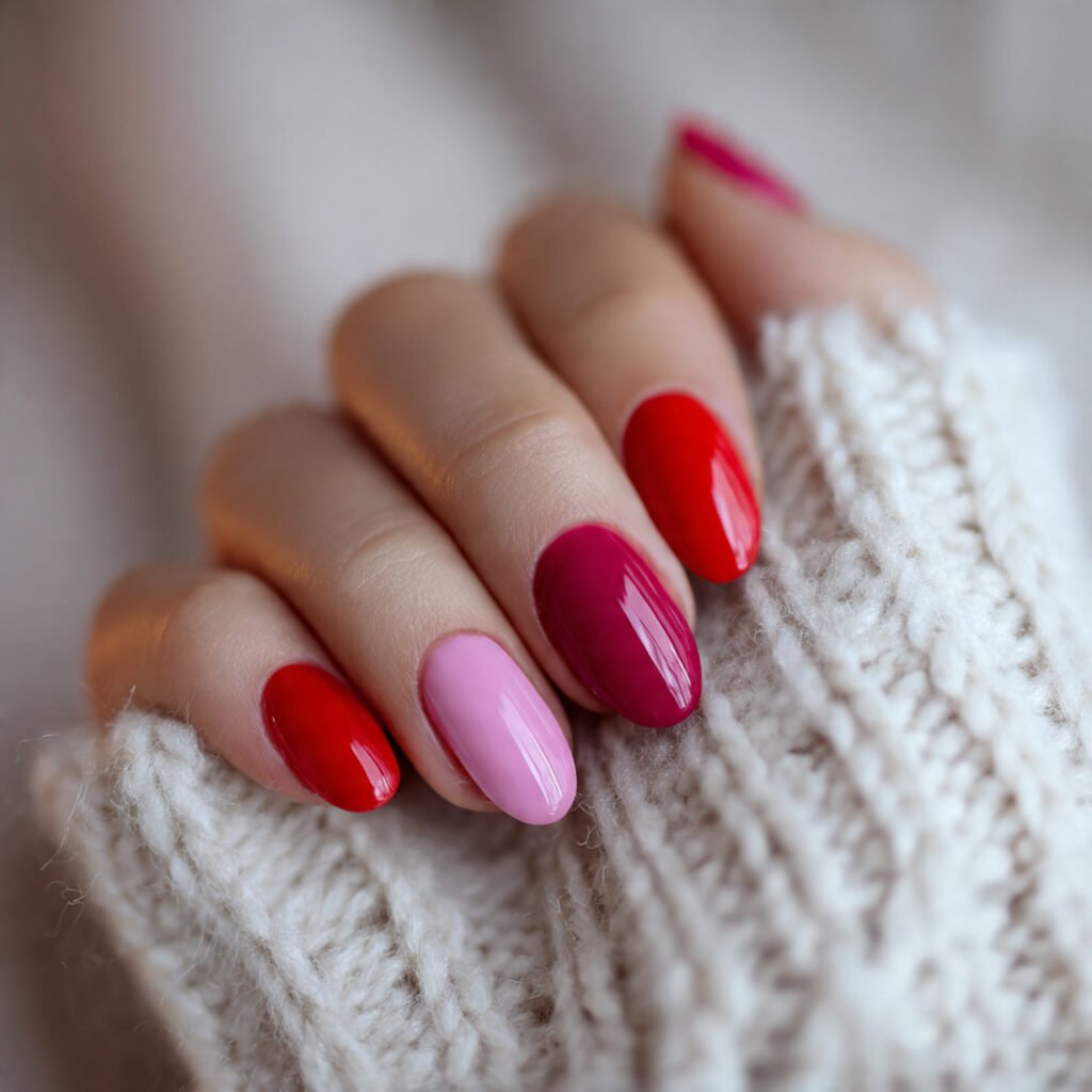 Red and Pink Nail Ideas