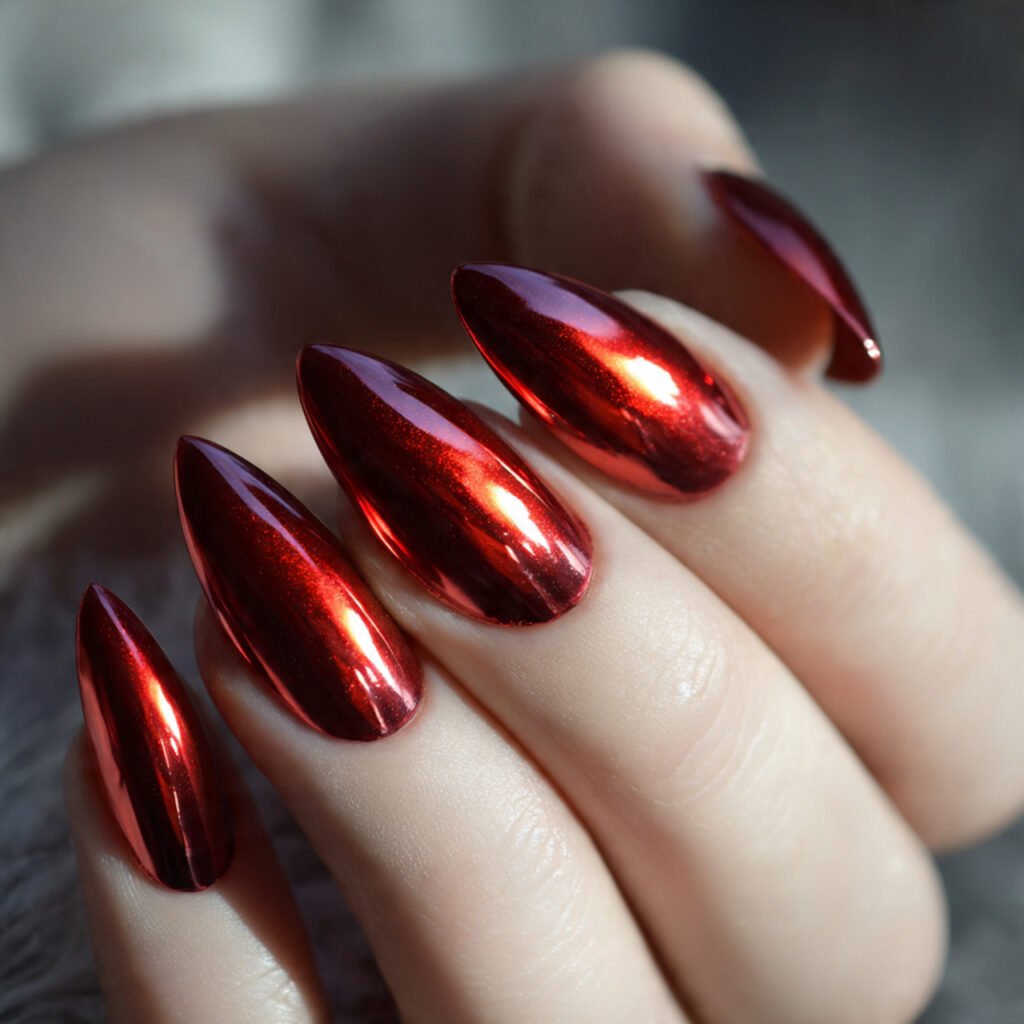 Red Chrome Nail Ideas