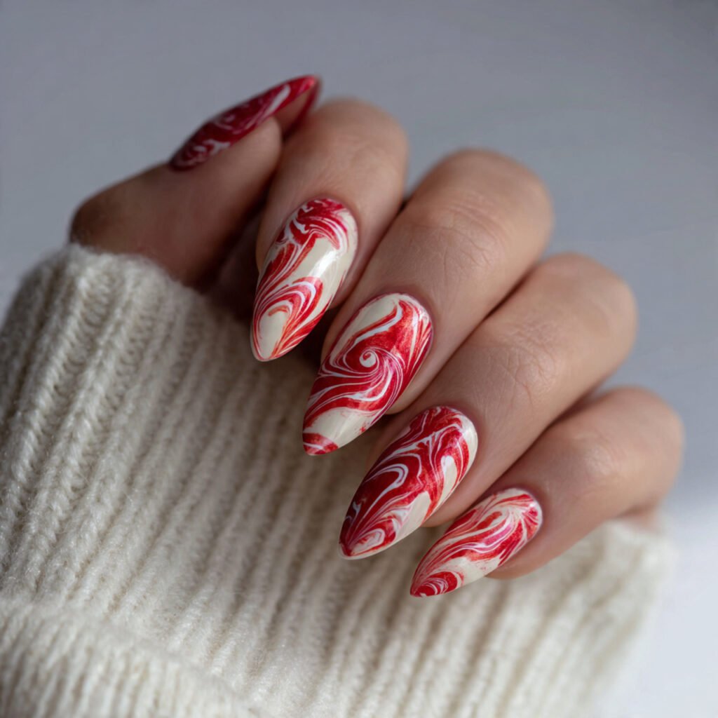 Red Swirl Nail Ideas