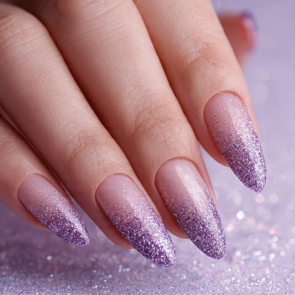 Glittery Lavender Ombre Gradient