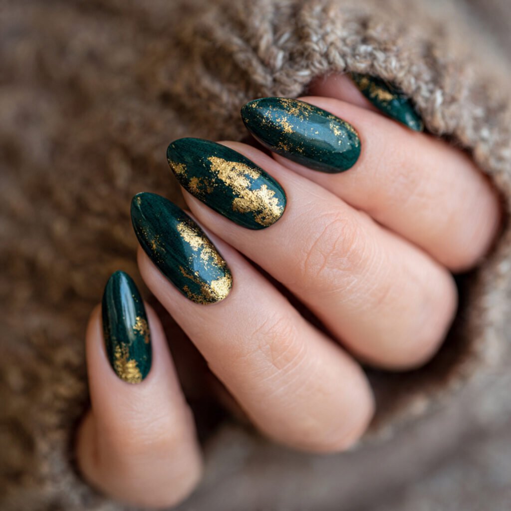 Green and Gold Nail Ideas