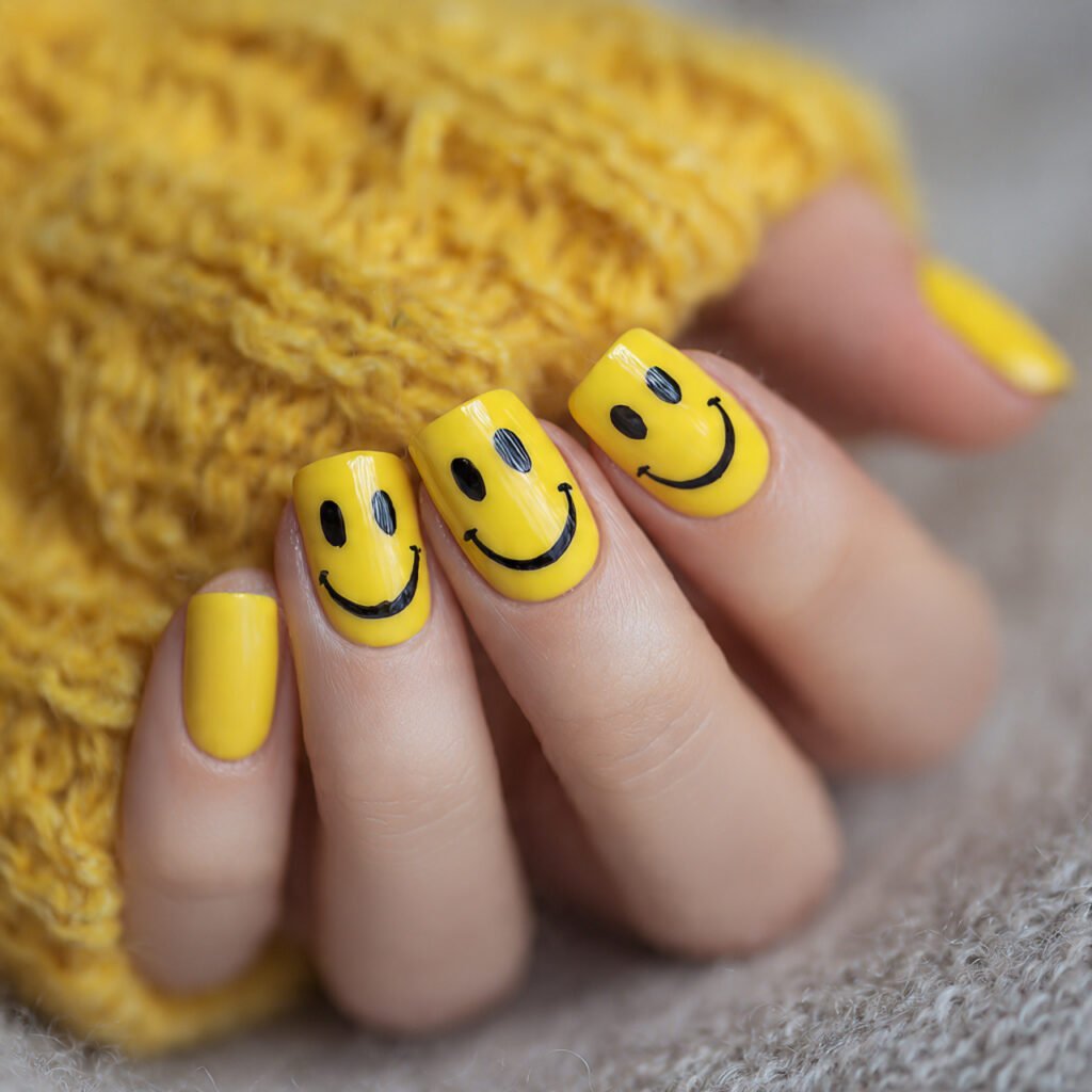 Cute Smiley Face Nail Ideas