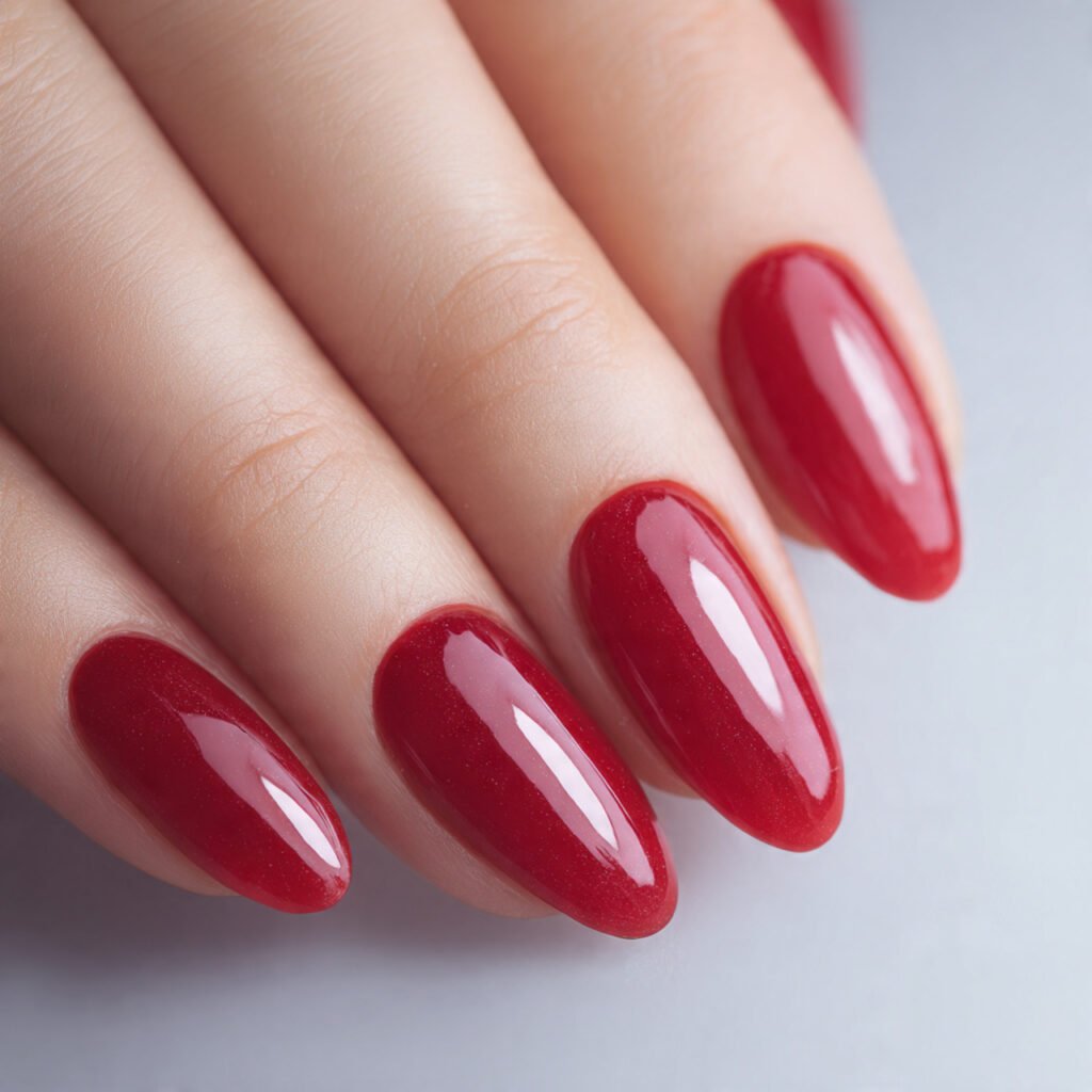 Red Glazed Donut Nail Ideas