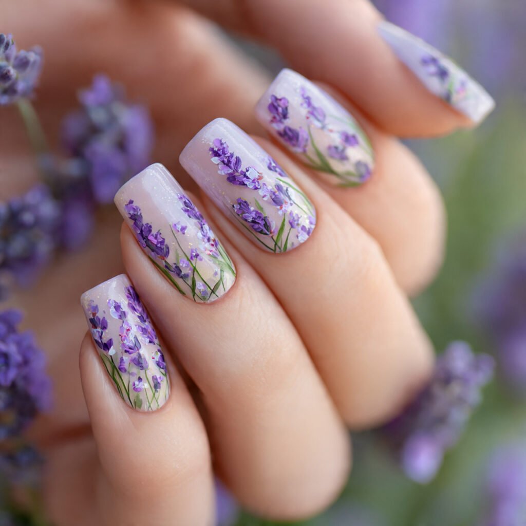 Pastel Violet Floral Botanical Art