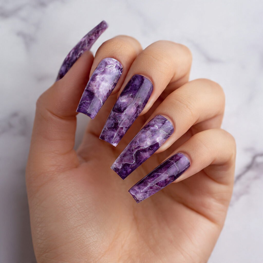 Purple Marble Stone Effect Art