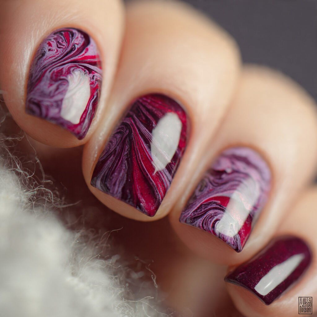 Deep Wine and Violet Swirl Art
