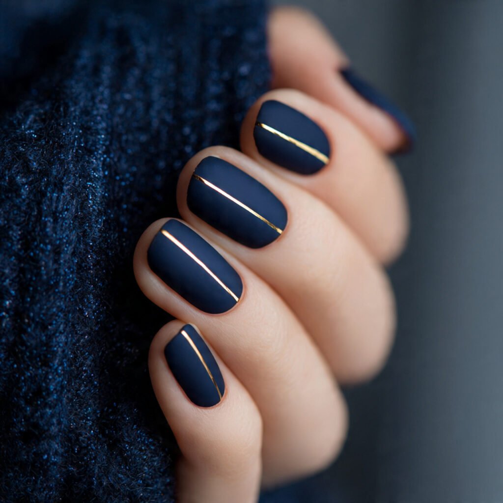 Dark Blue Matte Gold Contrast