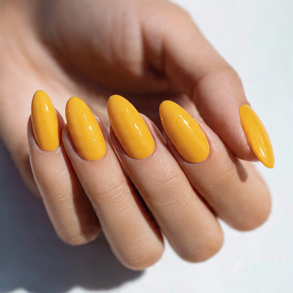 Mango Yellow Almond Nail Ideas
