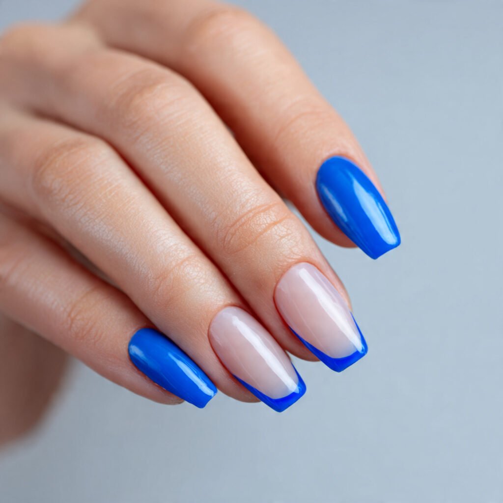 Electric Blue French Tips