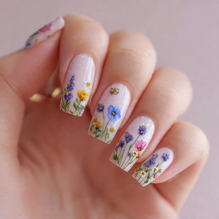 wildflower nail ideas
