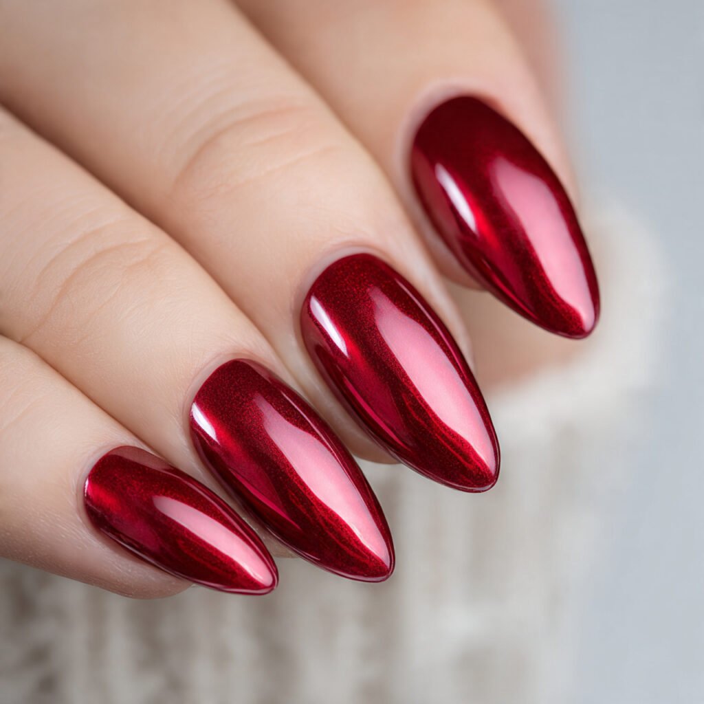 11 macro shot of almond shaped nails in a bright c