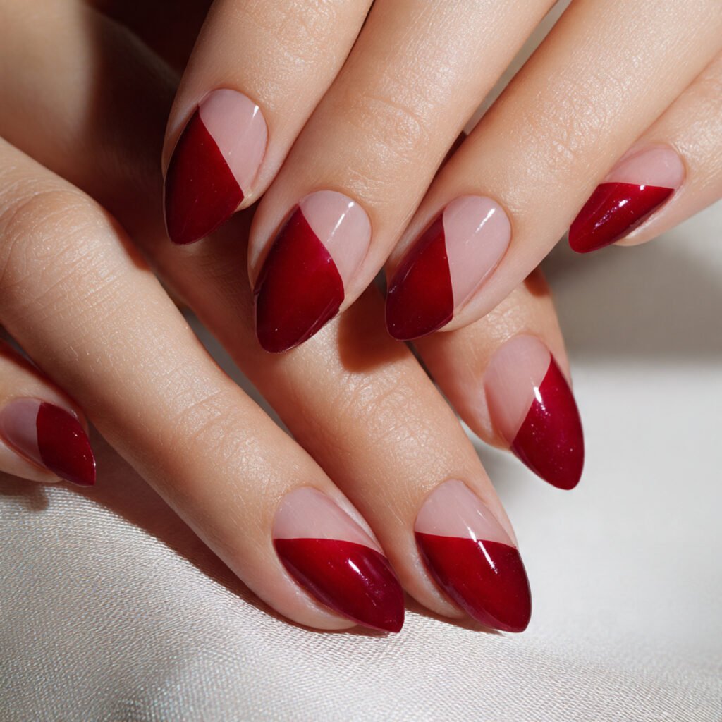Dual Tone Slanted French Tips